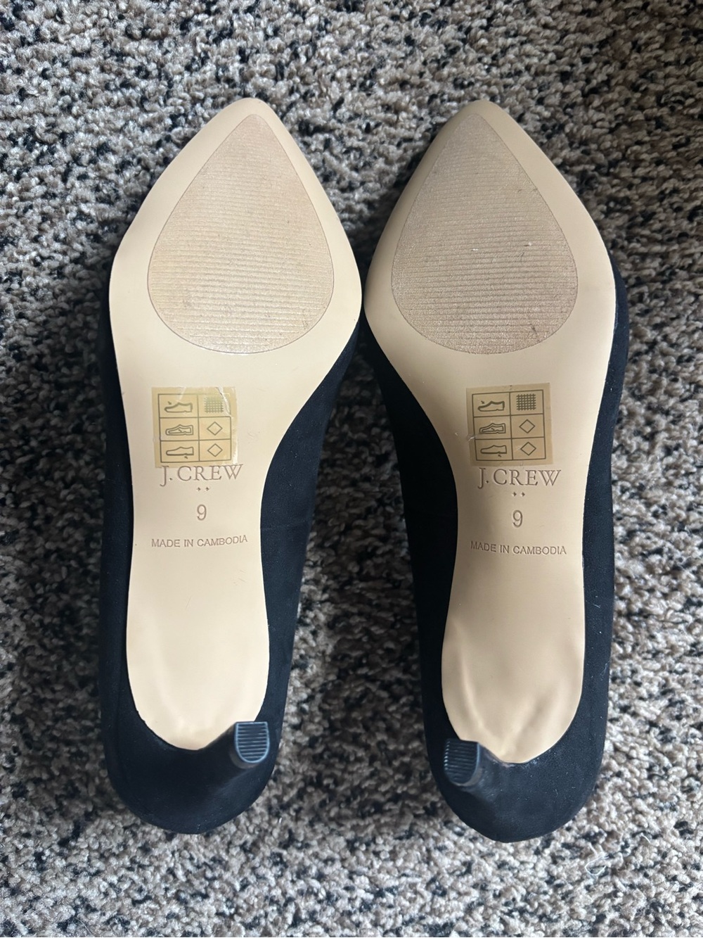 J. Crew Black Pointed Suede Flats